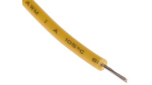 Stranded Wire PVC 0.2mm² Tinned Copper Yellow 100m